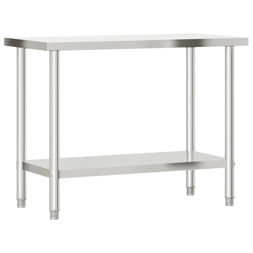 vidaXL Heim & Garten Arbeitstisch 110x55x150 Edelstahl Füße