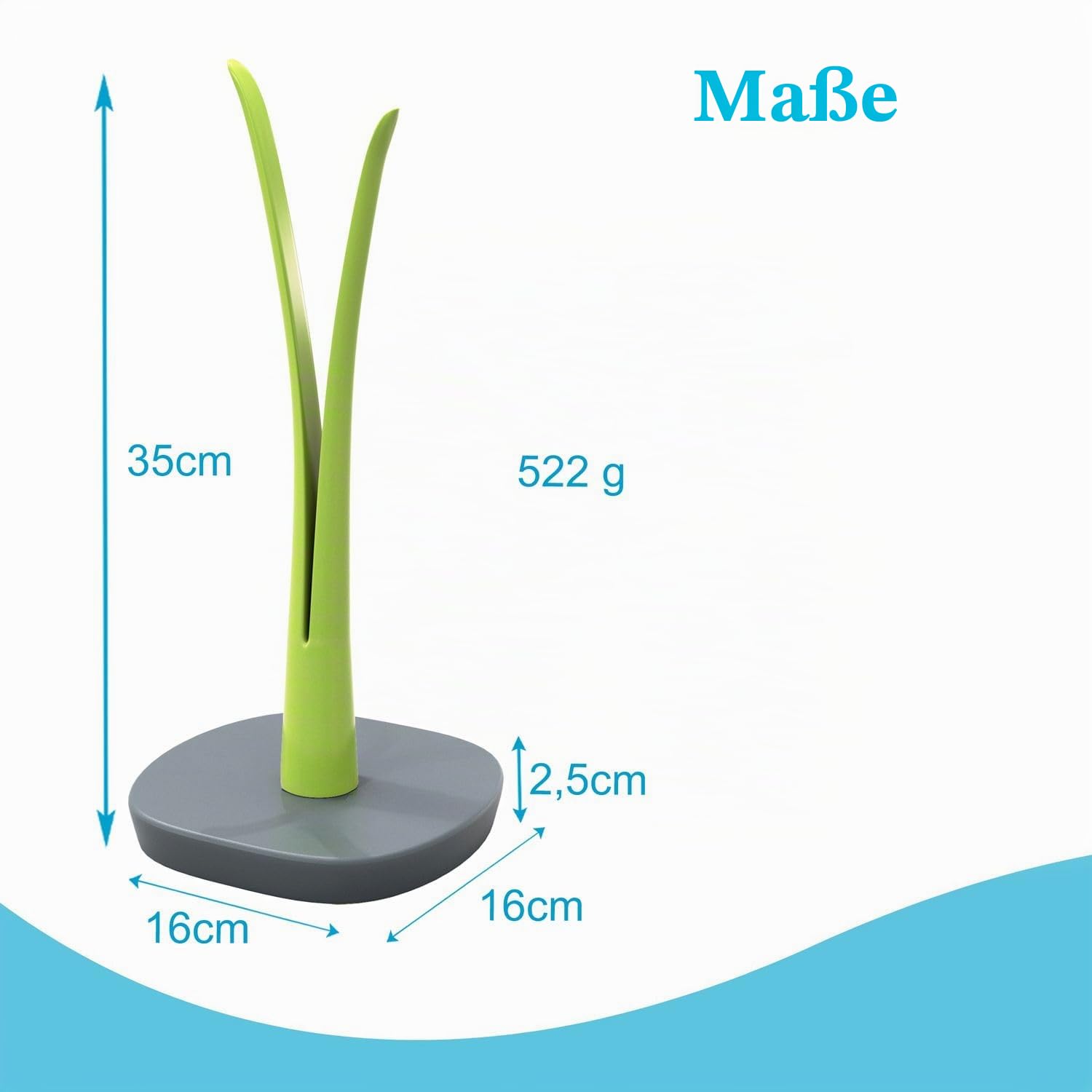 Intirilife Küchenrollenhalter Blatt-Optik Grün 32,5 cm Plastik