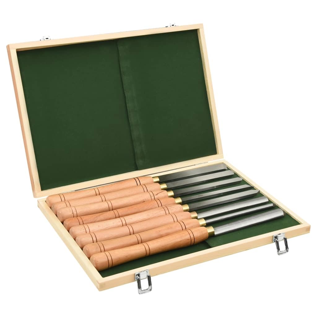 vidaXL Heimwerker Drechseleisen-Set HSS 8-tlg Holzgriff