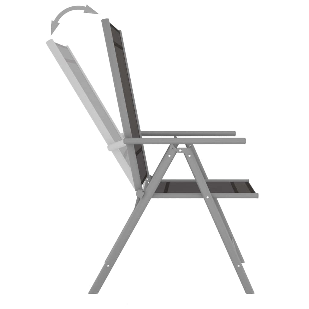 vidaXL Heim & Garten Bistro-Set 3-tlg Balkonset silbern verstellbar