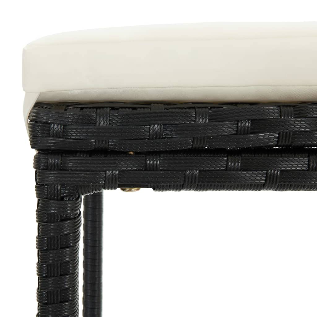 vidaXL Gartenbar Set 9-tlg Schwarz Akazie Rattan mit Kissen